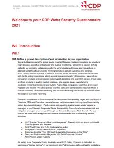 Current Report - 2021 2021 CDP Water Security