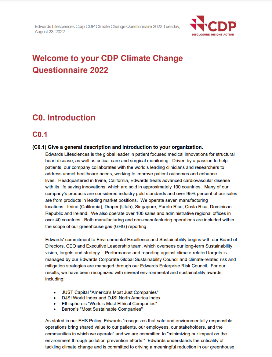 Current Report - 2021 CDP Climate Change