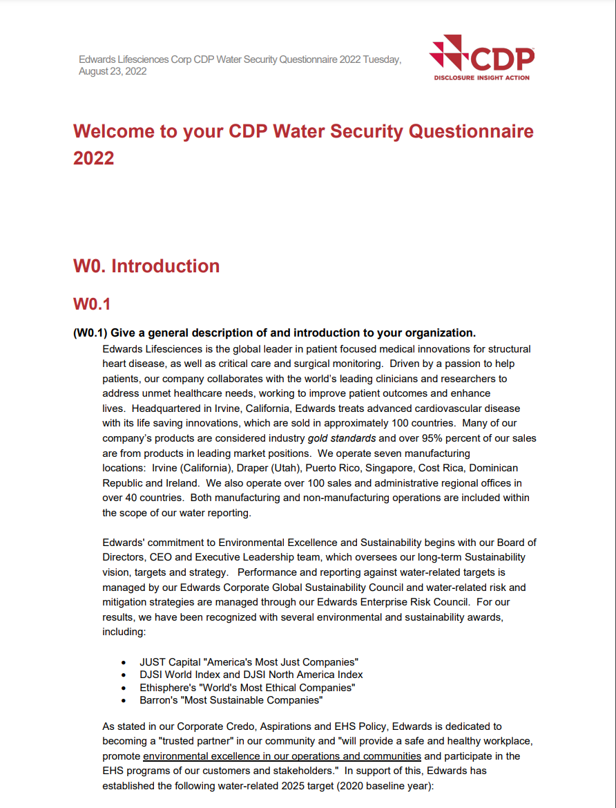2023 CDP Water Security